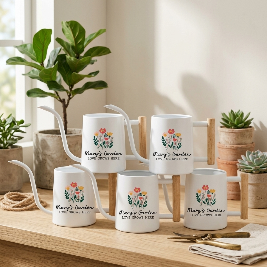 galvanized metal pack of personalized watering can boho floral for sale, rustic galvanized finish adorned with a delicate boho floral design, 1-gallon size, sturdy handle for easy carrying, perfect for tending to herb gardens, unique plant lover gift