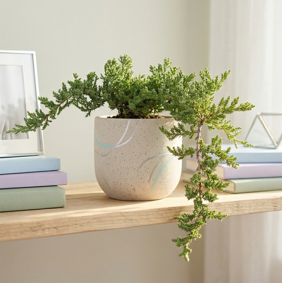 Bonsai Juniper 4 inch / 6 inch live house plant for sale, small juniper bonsai tree for office desk, ready to display juniper bonsai with styled pot