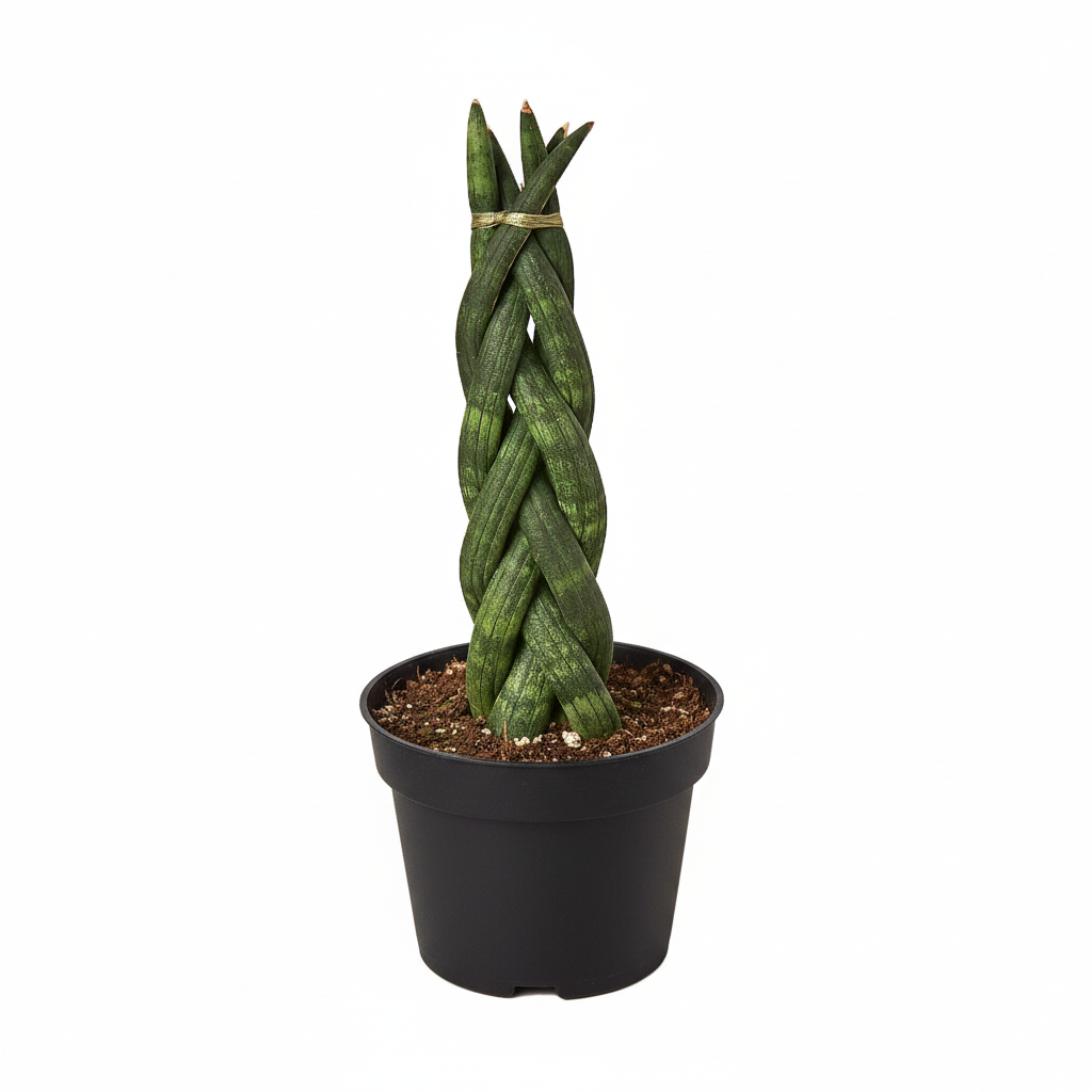 4 inch Braided Snake Plant, Low-maintenance houseplant, Indoor décor plant, drought-tolerant houseplants