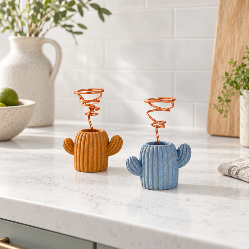 buy geometric cactus air plant stand set online, includes both mini and small stands, dark green pots, contemporary design, lightweight ceramic-like material, varying heights, ideal for creating a layered plant display, beautiful gift for gardeners