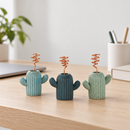 charming cactus air plant stand for sale, mini size, soft lavender colored pot, whimsical design, smooth matte finish, compact footprint, excellent for adding a pop of color to shelves, perfect birthday gift for plant enthusiasts