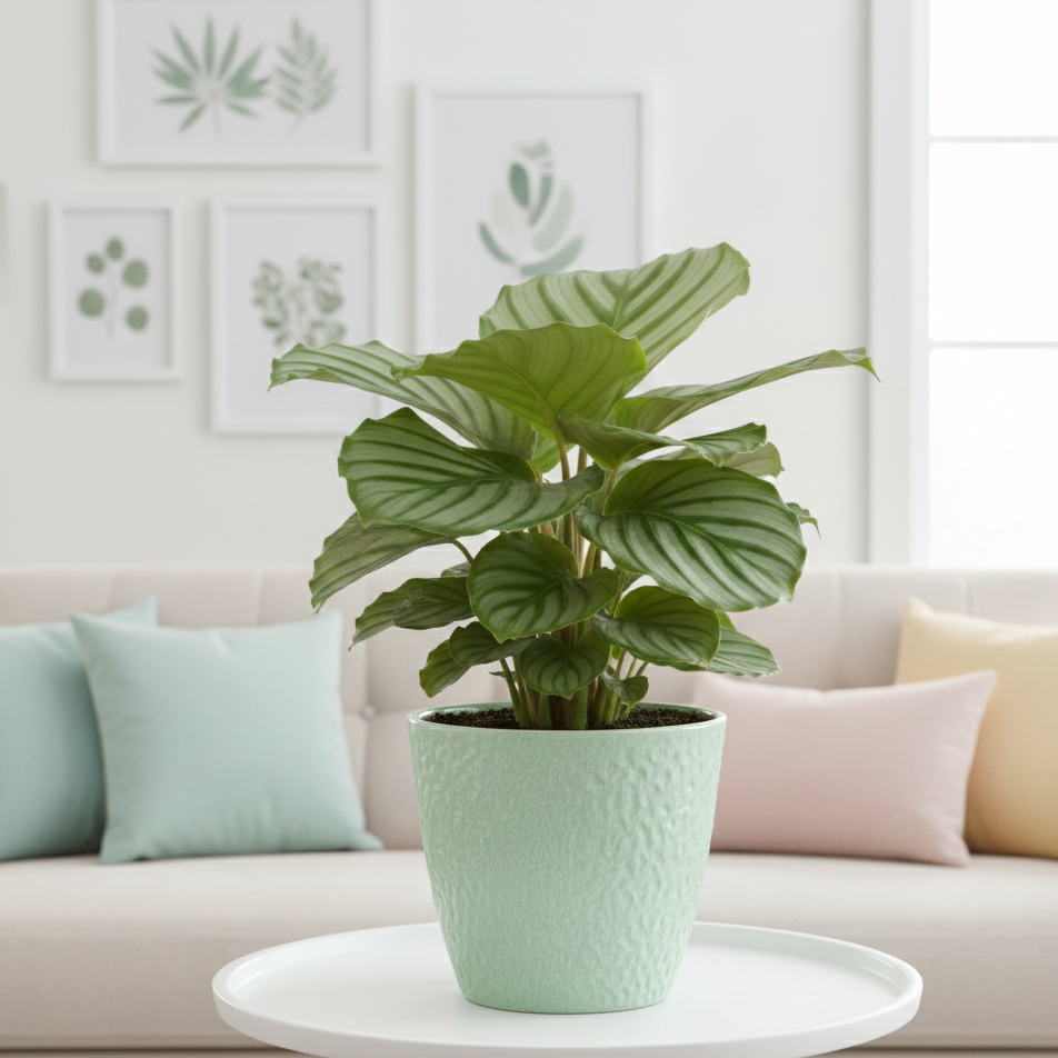 Calathea Orbifolia Peacock Plant for sale, Rare Silver-Striped Zebra Plant, Pet Friendly Live Plant