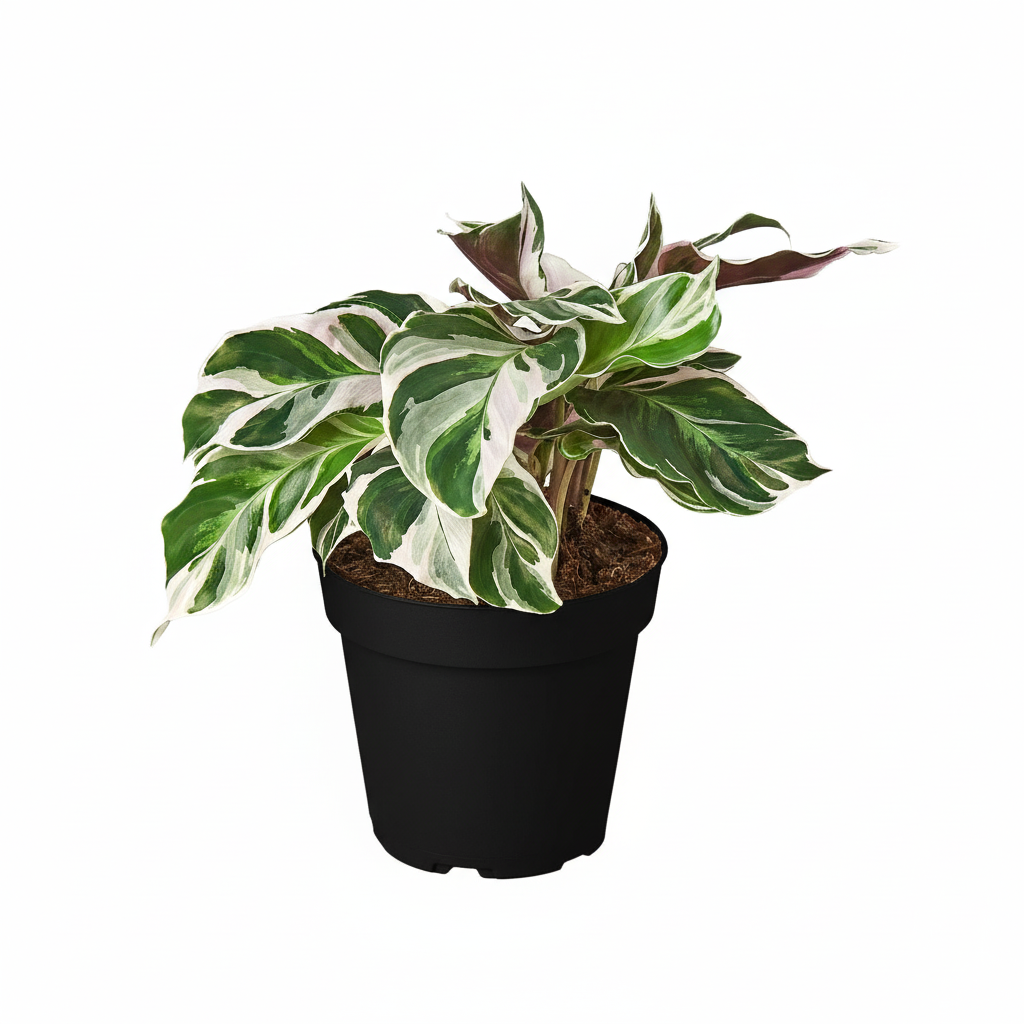 4 inch Calathea White Fusion, 4 inch Calathea plants, colorful houseplants, 4 inch tropical houseplant