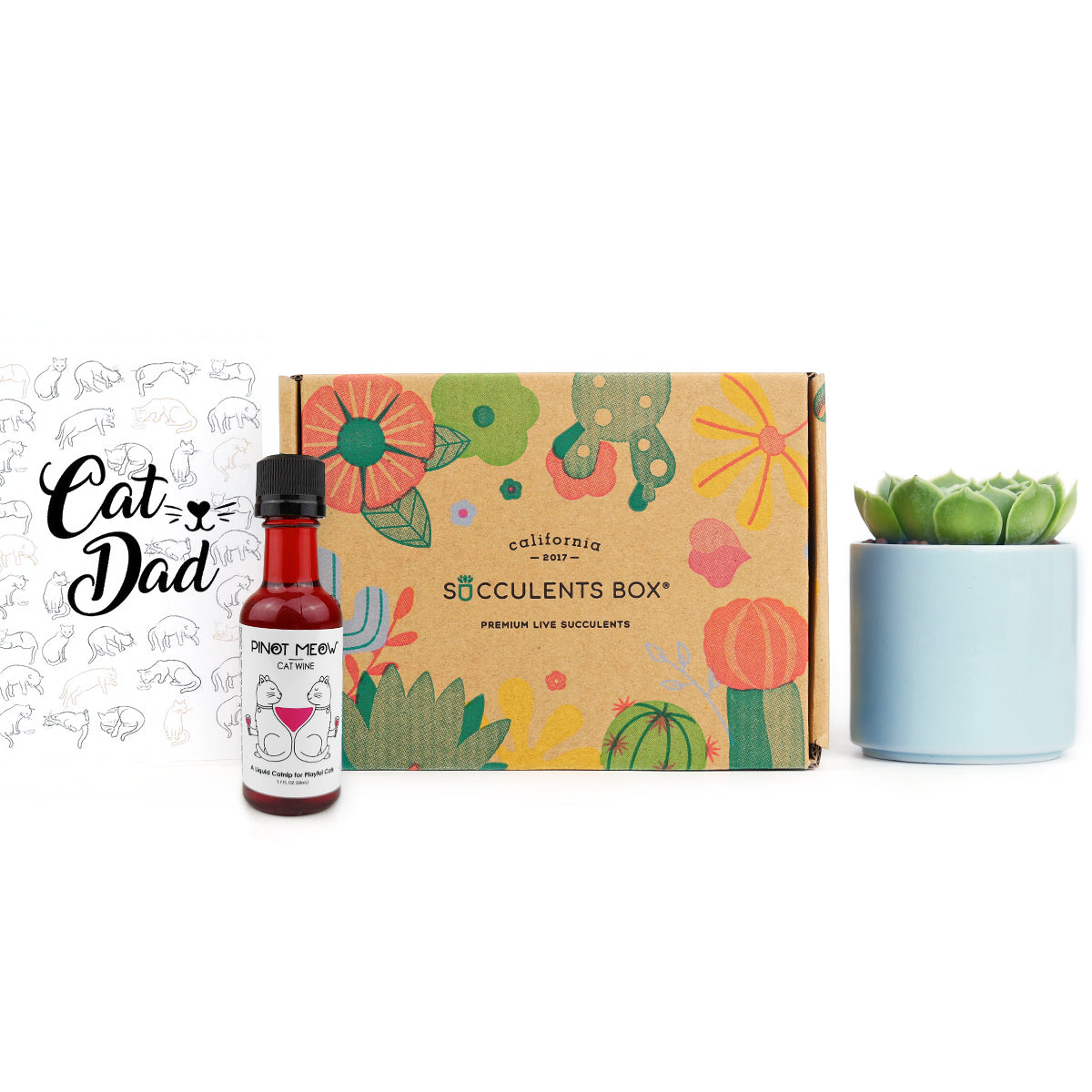 pet-friendly gift box, gift box for pets, succulents gift box, gift box for pet owners, cat wine, gift box with greeting card 2025