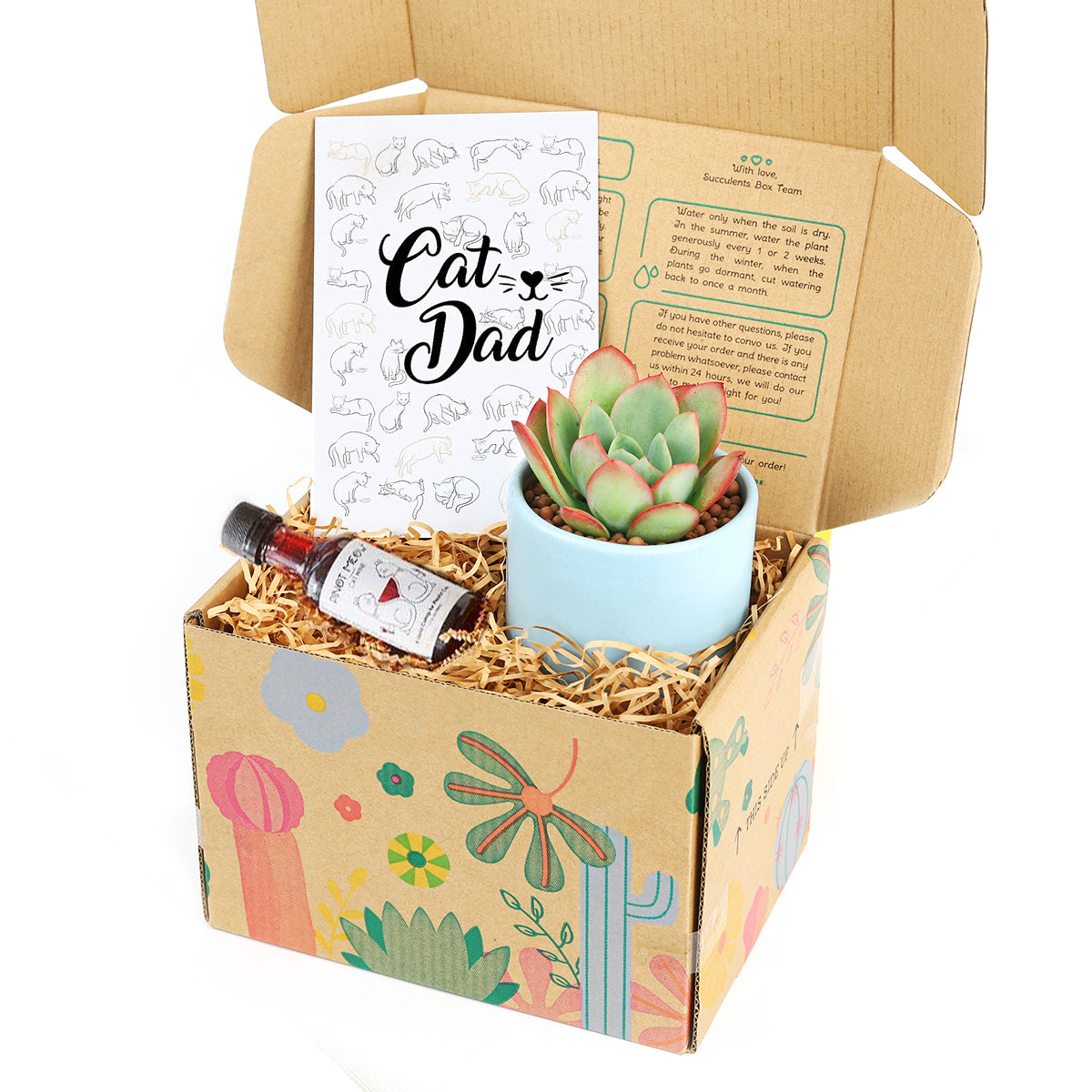 pet-friendly gift box, gift box for pets, succulents gift box, gift box for pet owners, cat wine, greeting card for pet lovers, preset gift box 2025