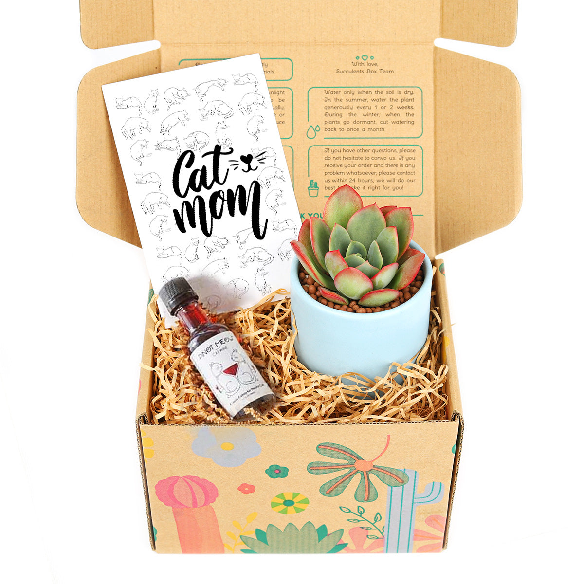 pet-friendly gift box, gift box for pets, succulents gift box, gift box for pet owners, cat wine, greeting card for pet lovers 2025