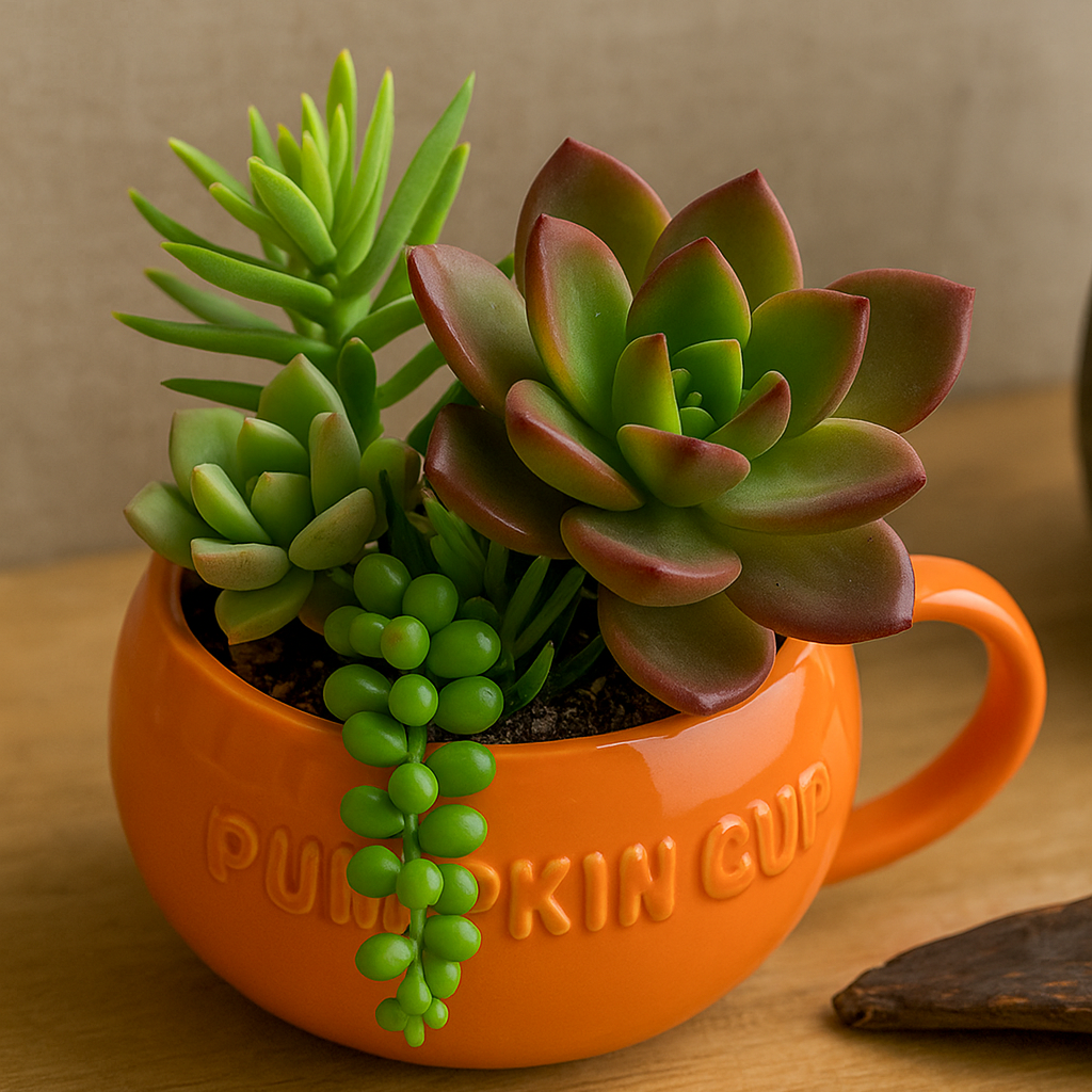 3.5 inch Ceramic Pumpkin Cup Pot for sale, orange ceramic pots, succulent pots for sale, decorative pots, plant shops in ca, Decorative Pumpkin Pot for Succulent Arrangements, Halloween Ceramic Candy Bowl with Lid