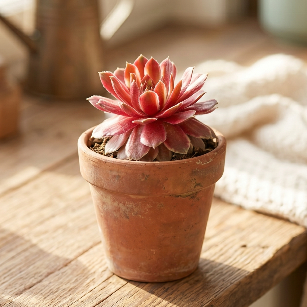 2 inch Chick Charms Lotus Blossom live plant for sale, Chick Charms Lotus Blossom succulent gift for plant lovers and collectors, Chick Charms Lotus Blossom succulent with pink rosette leaves hardy hens and chicks plant