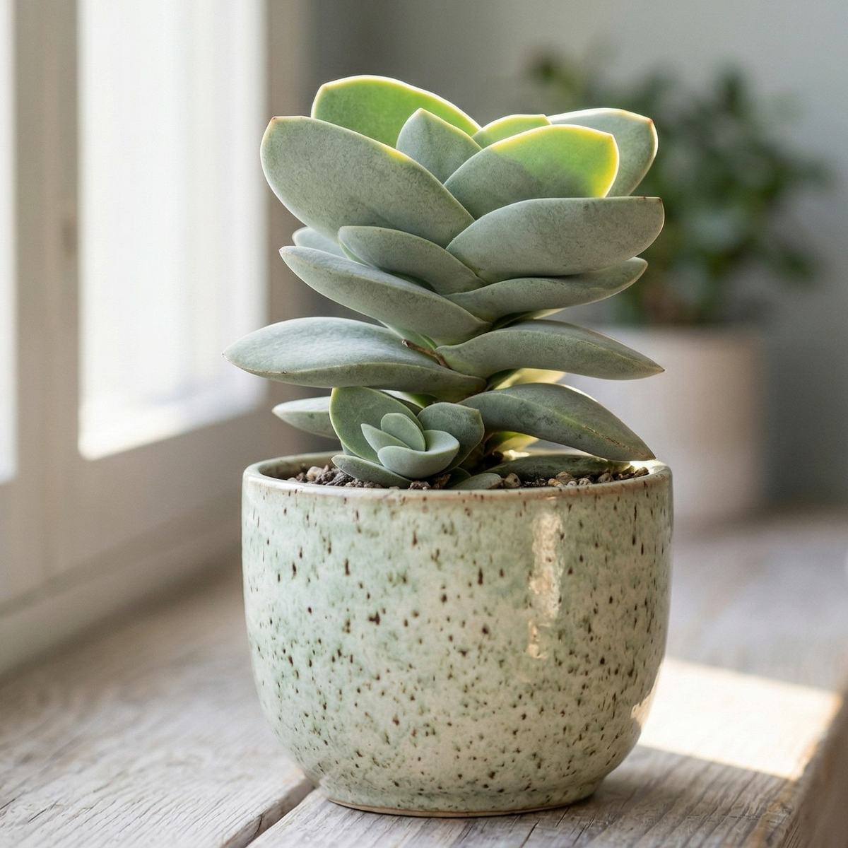 2 inch Crassula Falcata Propeller Plant live plant for sale, Statement succulent gifts for architectural and design lovers, Low-maintenance "Thinking of You" plants for busy people, Long-lasting flowering plants for sustainable gift-giving