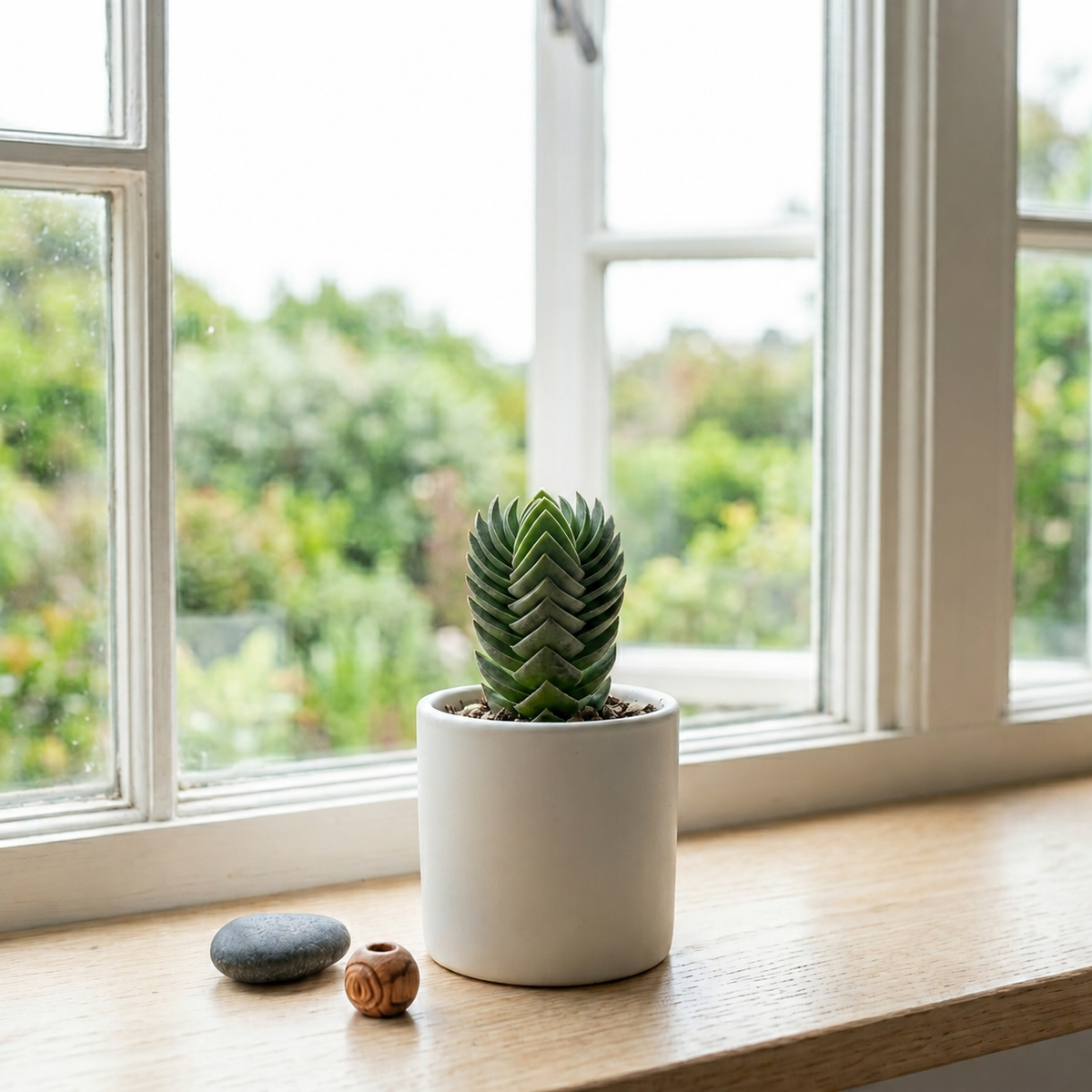 Crassula Buddha's temple stacked leaf succulent, desk decor mini 2-inch succulent plant, aesthetic geometric succulents for office space