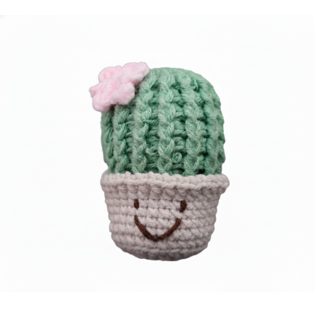 Crochet cactus pot, Handmade crochet plant, Crochet desk accessory, Gift for plant lovers, Unique office decor, Miniature yarn cactus