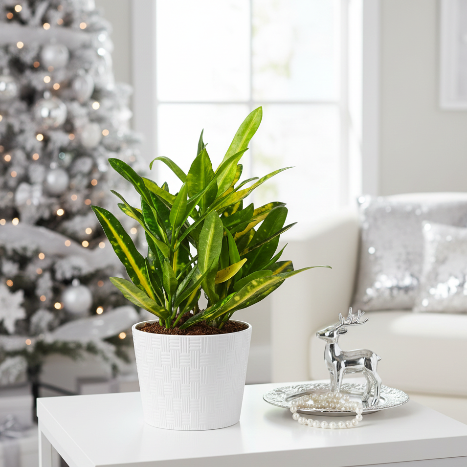 Buy Codiaeum variegatum Sunny Star live plant online, Low maintenance tropical shrubs, Best houseplant for home decor ideas