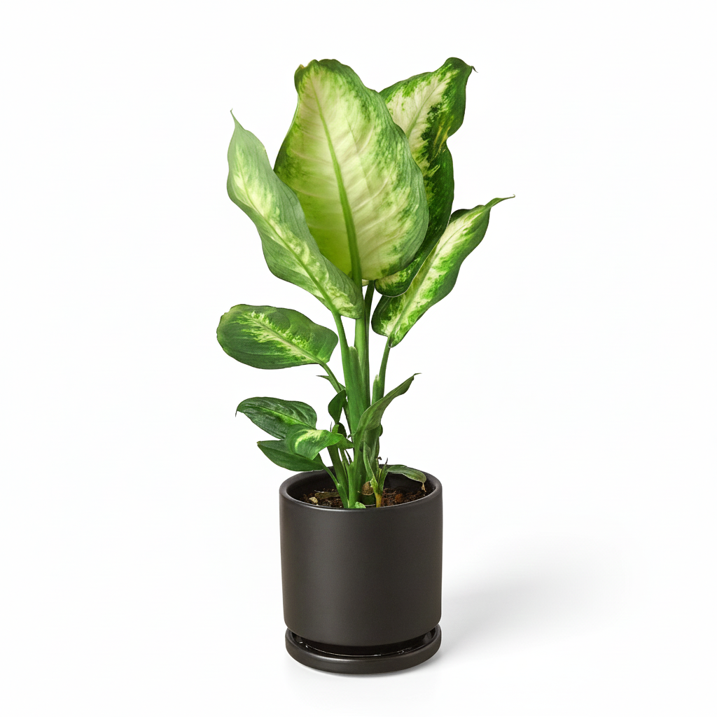 Potted Dieffenbachia Camille delivery, Decorative foliage plants for living room, Indoor plants with cream-green leaves