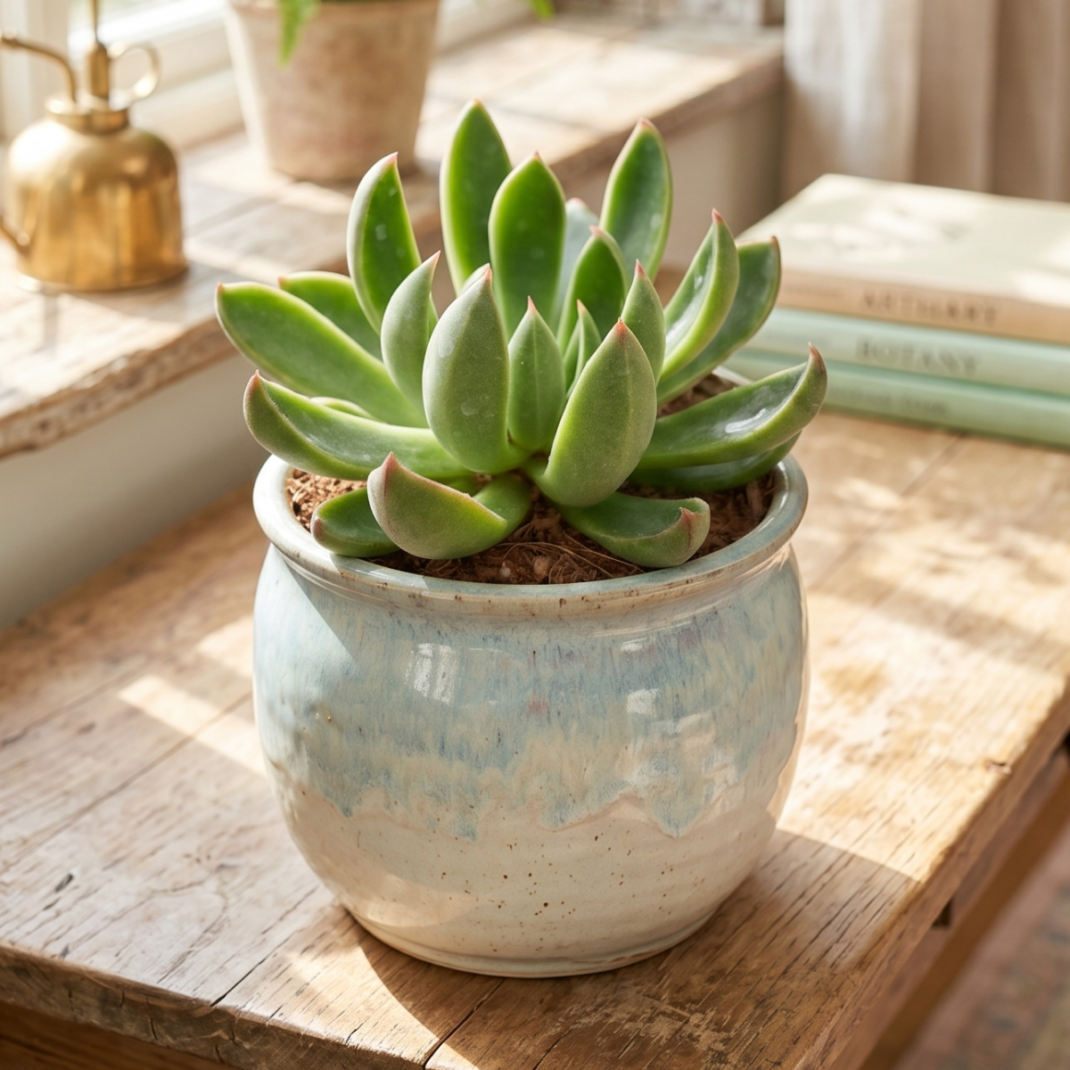 Buy 2 inch Echeveria ‘Arco’ live plant online, Echeveria Arco rare collector succulent with soft color gradient foliage, Echeveria Arco easy care succulent ideal for beginners and busy plant owners