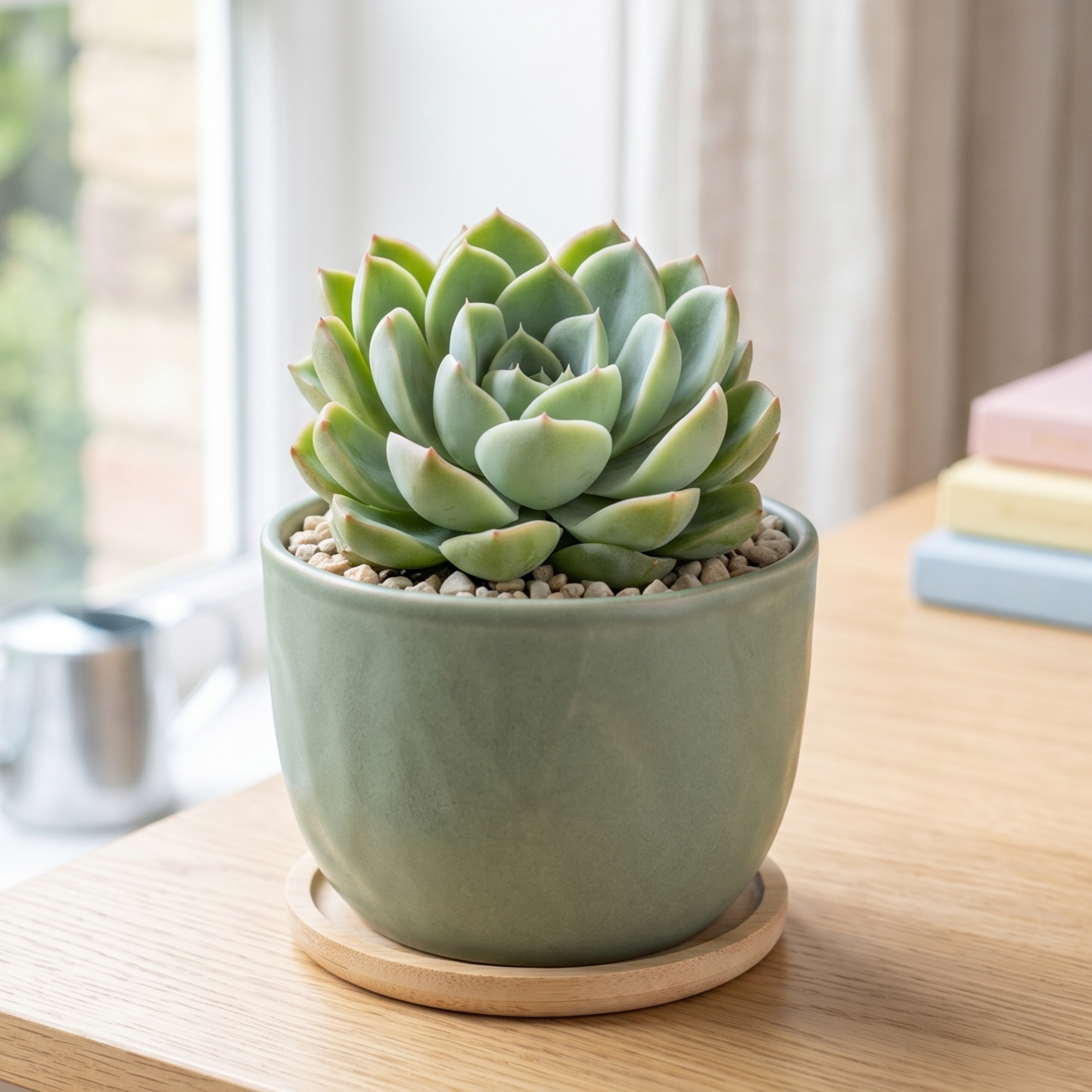 buy echeveria 'chico' live succulent 2 inch online, compact rosette blue-green leaves pink edges, modern container desk decoration thoughtful gift