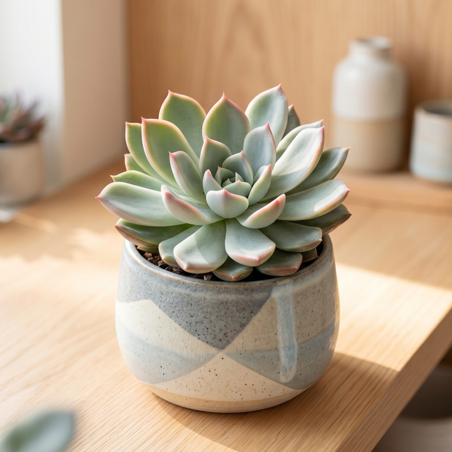 buy echeveria 'spark' live succulent 2 inch online, blue-green rosette leaves, pink margins, compact growth, modern decor, perfect gift