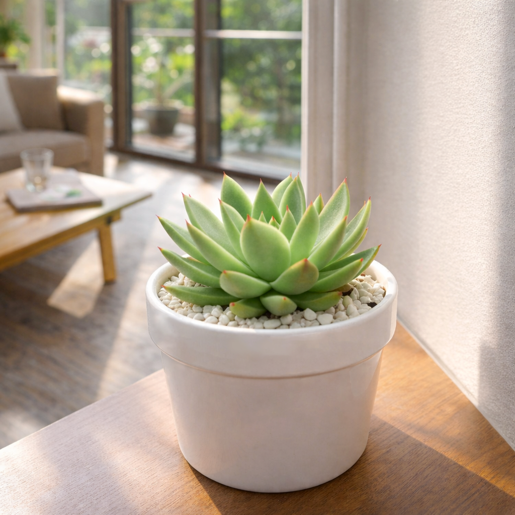 2 inch Echeveria agavoides 'Miranda' in black plastic pot, green succulents, Echeveria for sale, easy to care live plants