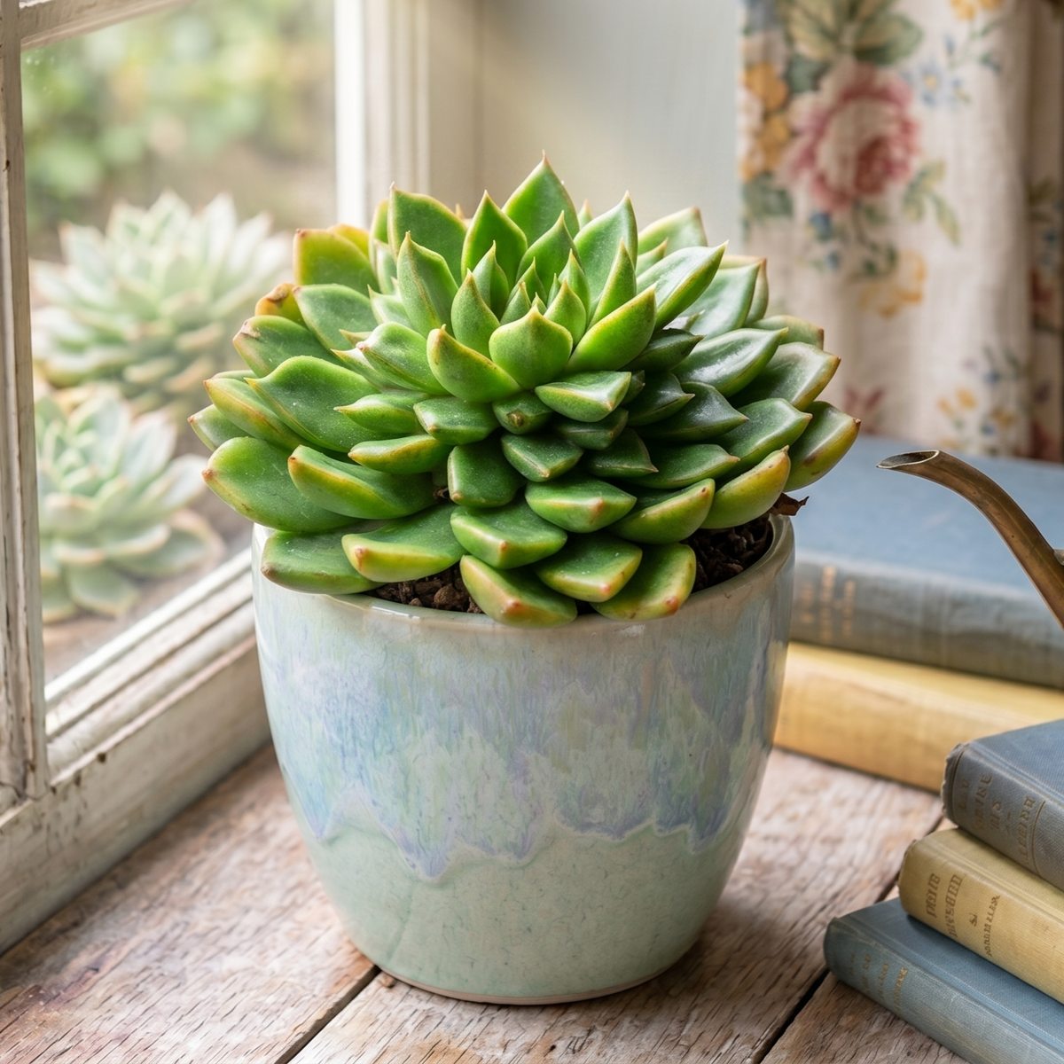 buy echeveria x setorum 'victor' live succulent 2 inch online, jade green rosette, cherry red flush, compact growth, modern decor, perfect gift
