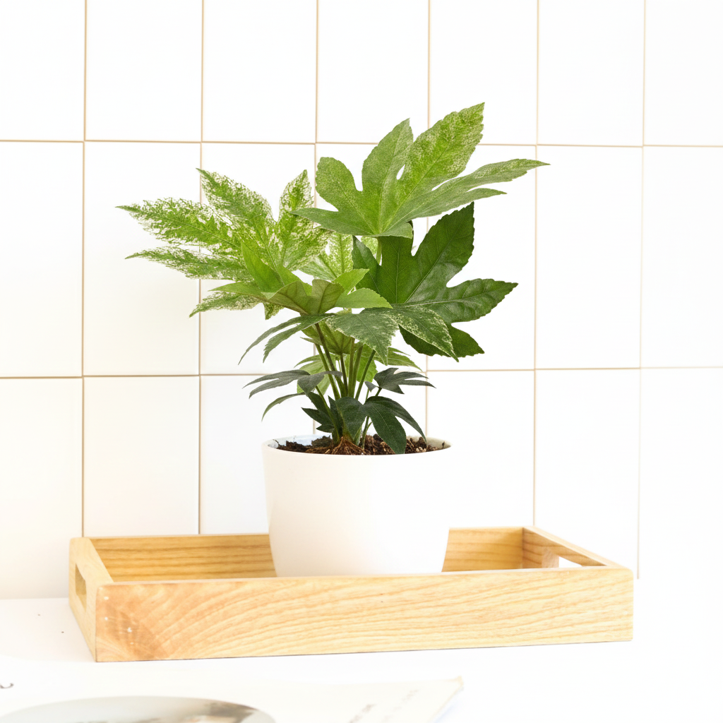 6 inch Fatsia Spider&#39;s Web live plants, unique leaves indoor plants, buy houseplants online