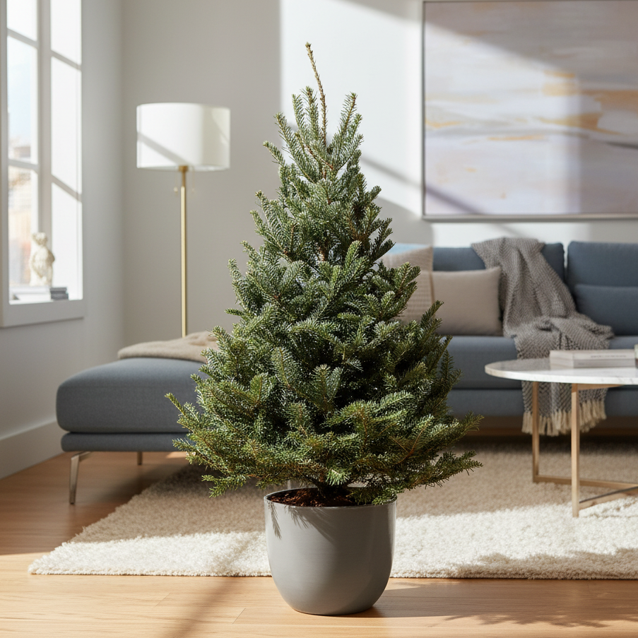 3&#39;-4&#39; Fraser Fir Christmas Tree with Stand - Live Houseplant