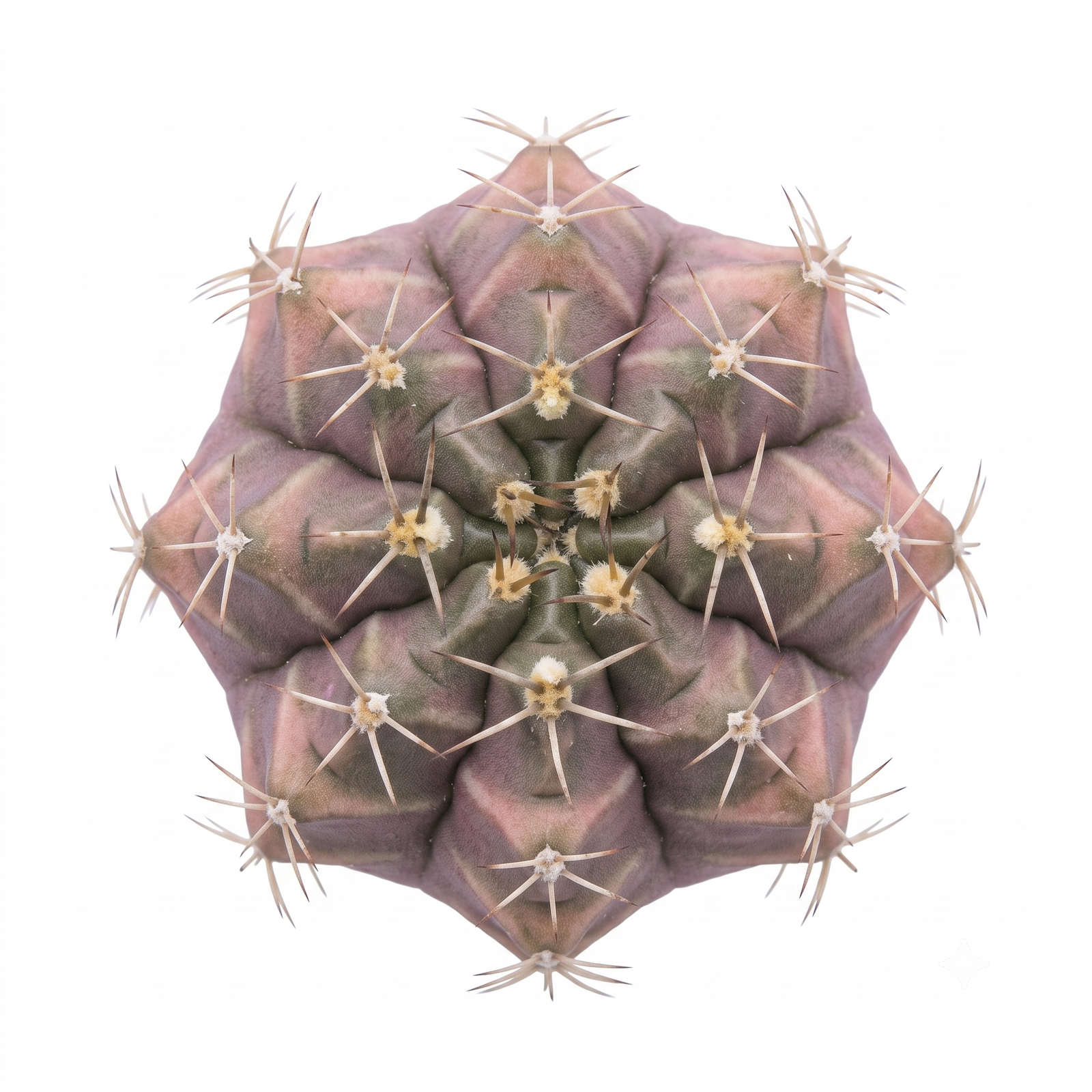 buy Gymnocalycium mihanovichii f. variegata 'Black Widow' live cactus 2 inch online, variegated green and yellow mottled skin, globular growth form with striking dark spines, drought tolerant and low-light adaptable, long-lived cactus with compact size, perfect modern shelf accent, unique plant gift idea