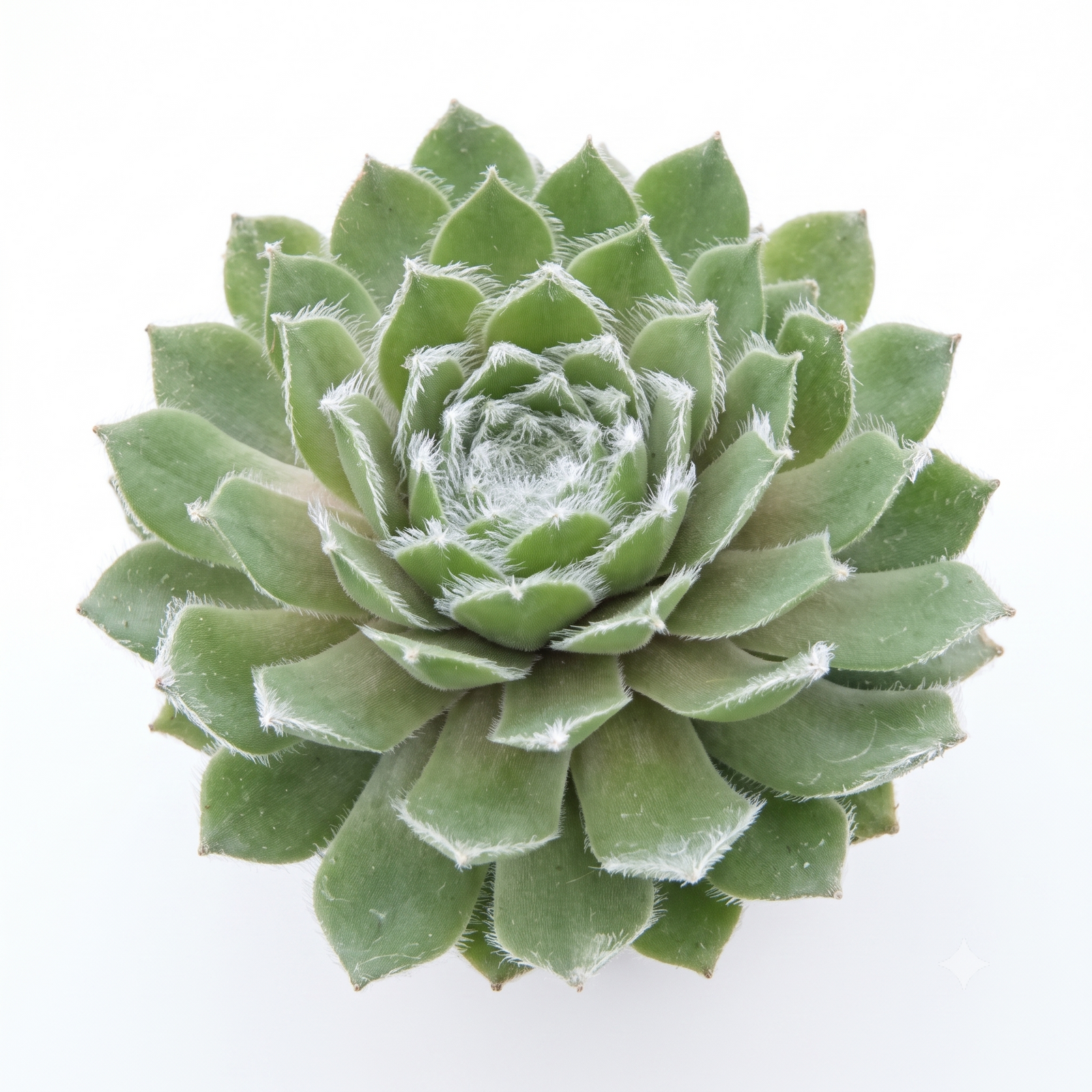 buy Sempervivum 'Pleased' live air plant 2 inch online, rosette of fleshy green leaves with red tips, tight clustered growth form, thrives in direct sun or low-light, drought-tolerant and hardy, perfect modern shelf accent, unique plant gift idea
