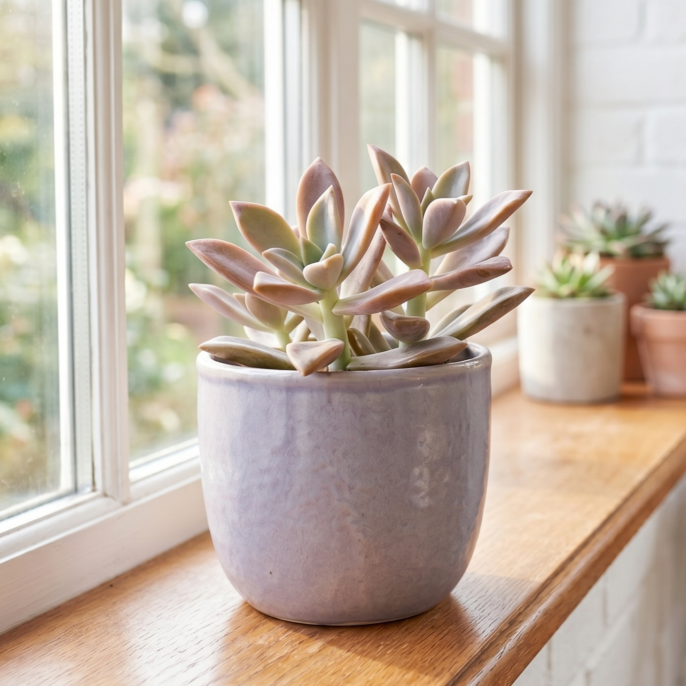 buy Graptopetalum 'Purple Haze' live succulent 2 inch online, soft purple rosette, sprawling growth, trailing form, modern planter, gift succulent