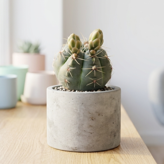 buy gymnocalycium baldianum live cactus 4 inch online, compact green globular, colorful flowers, desktop decor, housewarming gift