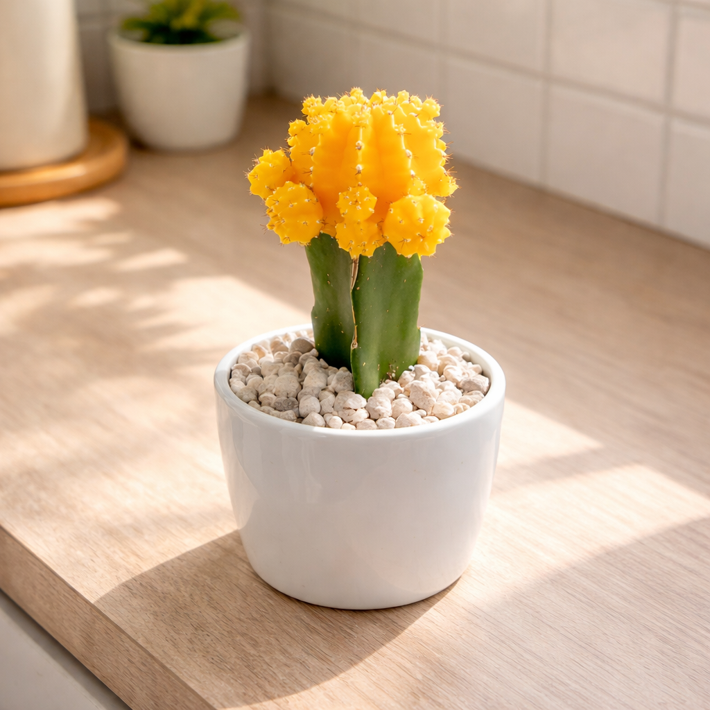 2 inch Yellow Grafted Moon Cactus, yellow succulents, indoor succulents, succulent care guide, buy succulents online