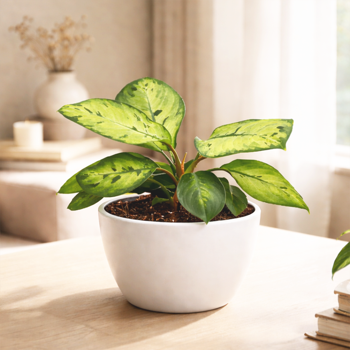 Homalomena Selby live plant in 4 inch grower pot, Low light variegated houseplant, Queen of Hearts plant for Valentine's Gift Ideas, Rare aroids for beginners