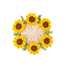 Sunflower Crochet Coaster for sale online, Mini Flower Bouquet Gifts for Mother&#39;s Day, 6 inch Plant Pot Coaster for sale, Creative Home Decor Table Decor
