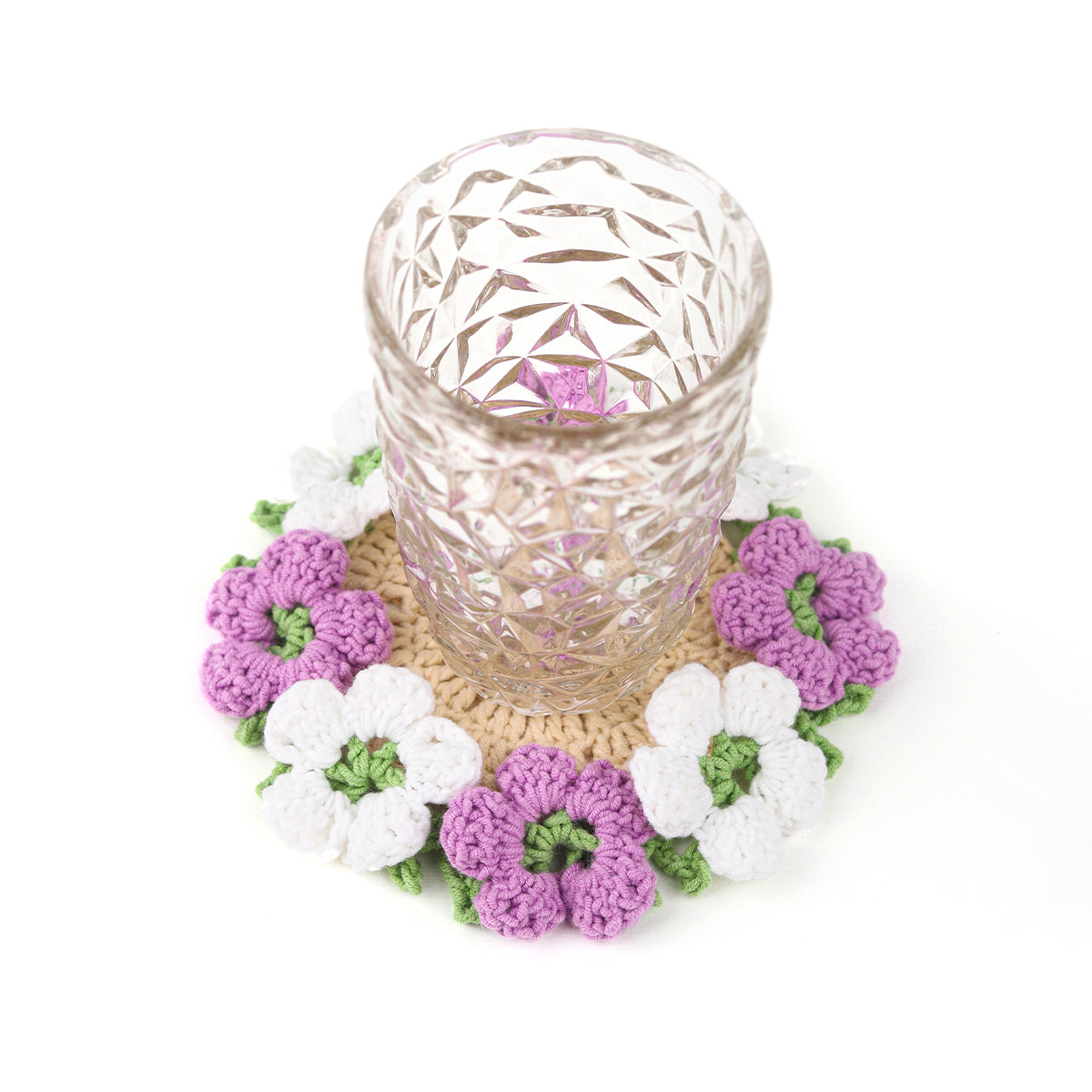 Crochet Flower Coasters for Plant Pot/ Cup 6&quot;.Dia Finished Product, Mini Flower Bouquet Gifts for Women, Unique Home &amp; Office Decoration, Handmade Gift for Women