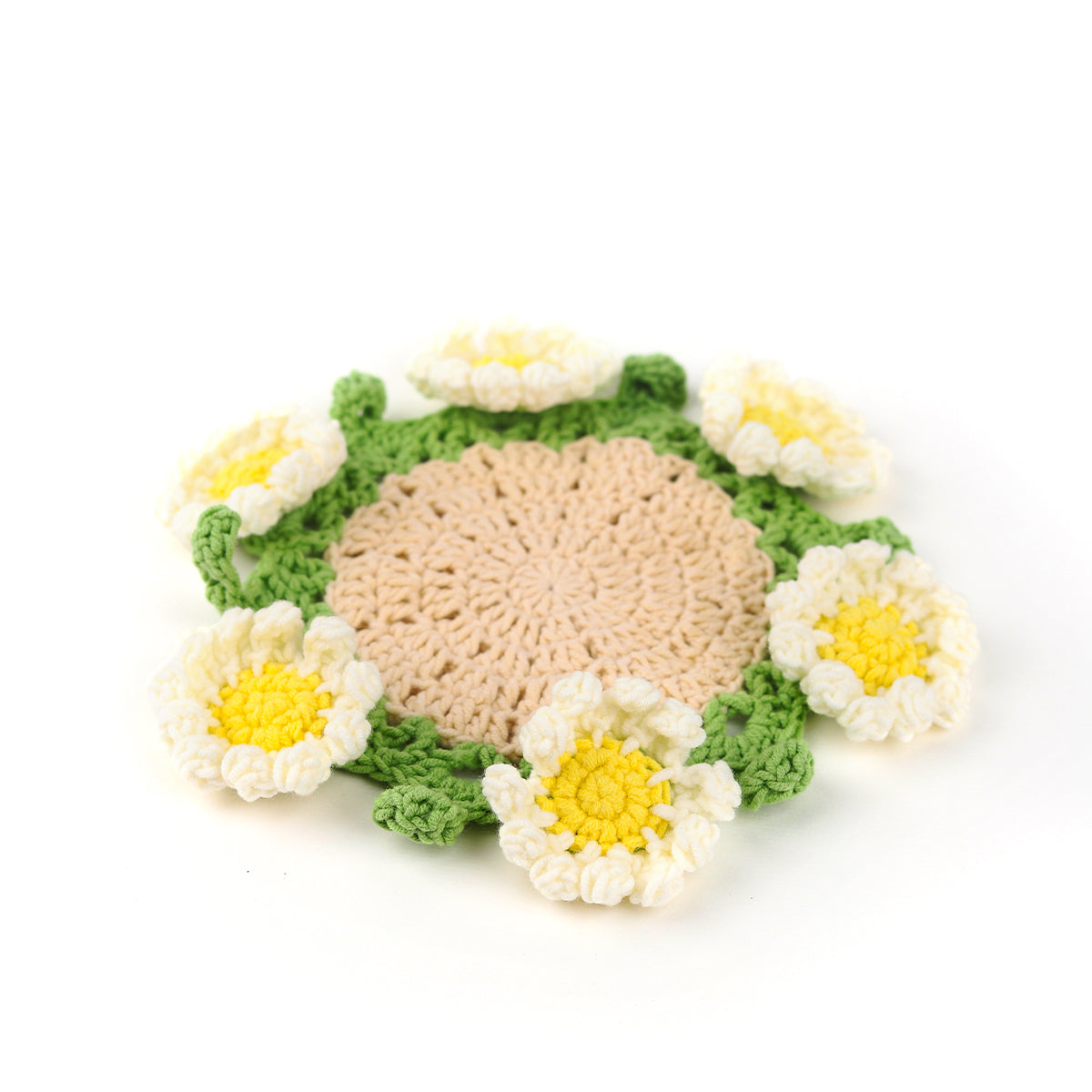 3D Flower Crochet Coaster, 6 inch Plant Pot Coaster for sale, Mini Flower Bouquet Gifts for Mother&#39;s Day, Creative Home Decor Table Decor, Handmade Gift for Women