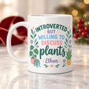 15 oz introverted plant lover personalized mug colorful floral design for sale, artistic floral composition featuring blooming flowers with naturalistic color gradients and foliage accents, premium ceramic construction with heat-resistant glazed finish, versatile drinkware for coffee tea cocoa or home beverage enjoyment, beautiful shelf display for plant lovers, special personalized gift for introverted gardeners and botanical collectors