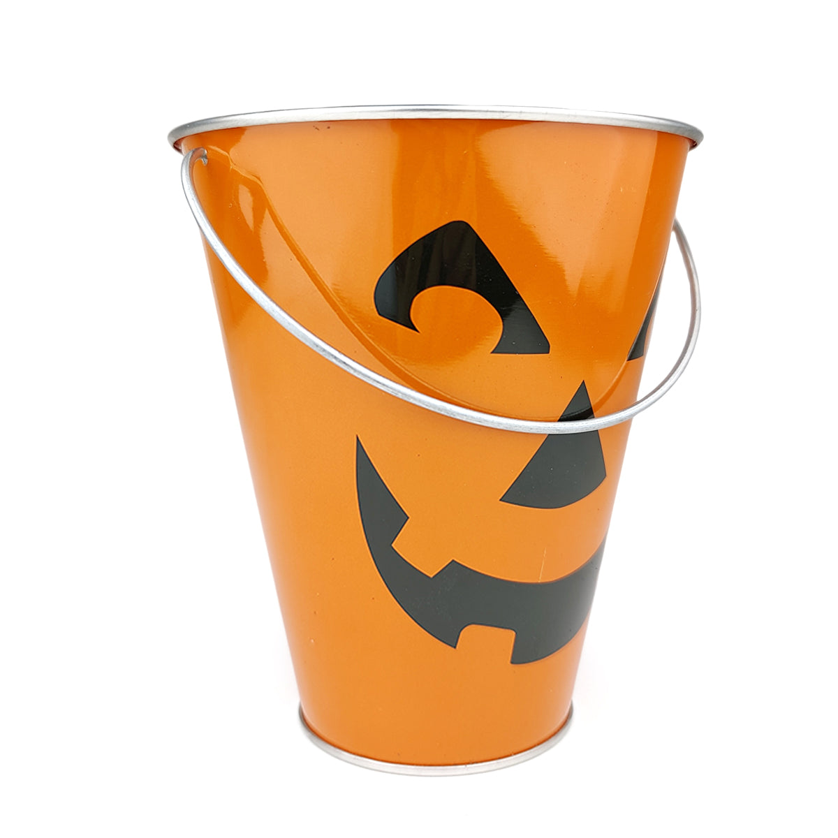 Unique Halloween decorations for sale, Large Orange Bucket with Handle for Halloween or Fall Decor, Jack O Lantern Galvanized Pails for Halloween Party, Halloween Candy Bucket Large