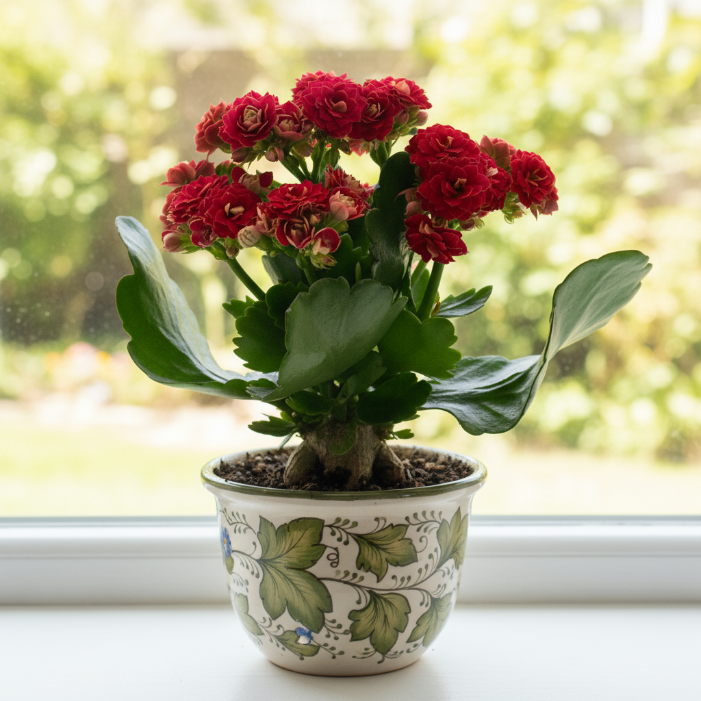 Buy 2 inch / 4 inch / 6 inch Kalanchoe Blossfeldiana live plant online, Kalanchoe Blossfeldiana plant for beginners indoor gardening, small potted Kalanchoe Blossfeldiana with red pink yellow flowers