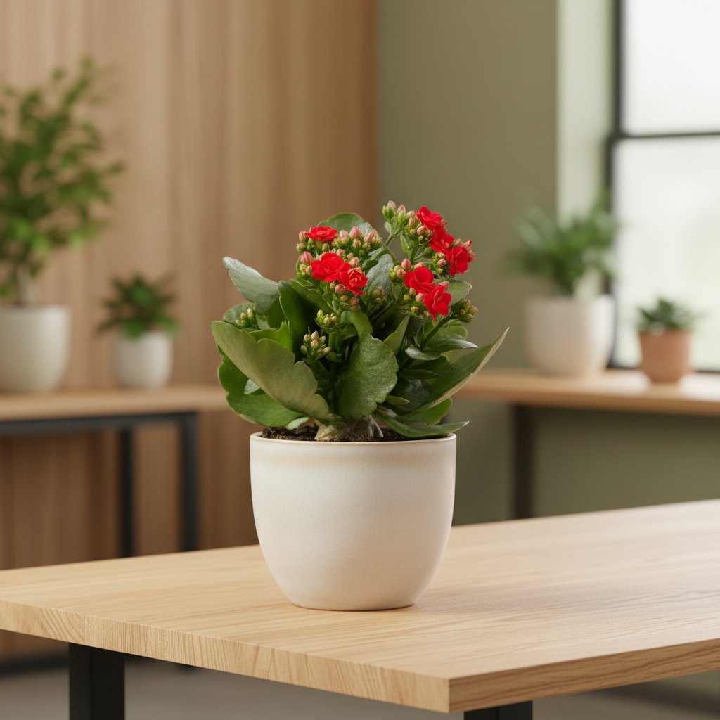 Buy 2 inch / 4 inch / 6 inch Kalanchoe Blossfeldiana live plant online, Kalanchoe Blossfeldiana with vibrant colorful flowers and thick green leaves, flowering Kalanchoe Blossfeldiana succulent with long lasting blooms
