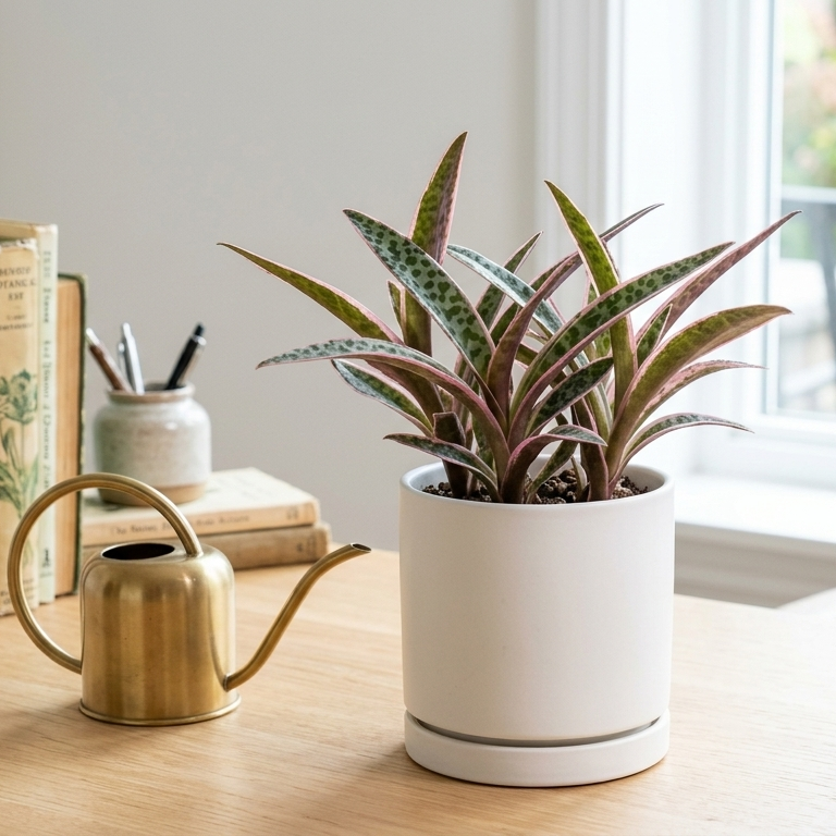 buy ledebouria socialis variegated pink squill live succulent 4 inch online, slow growing compact houseplant with white and forest green variegated leaves, burgundy undersides, tolerates low light and direct sun, drought tolerant and easy care, perfect gift for plant lovers and busy plant parents