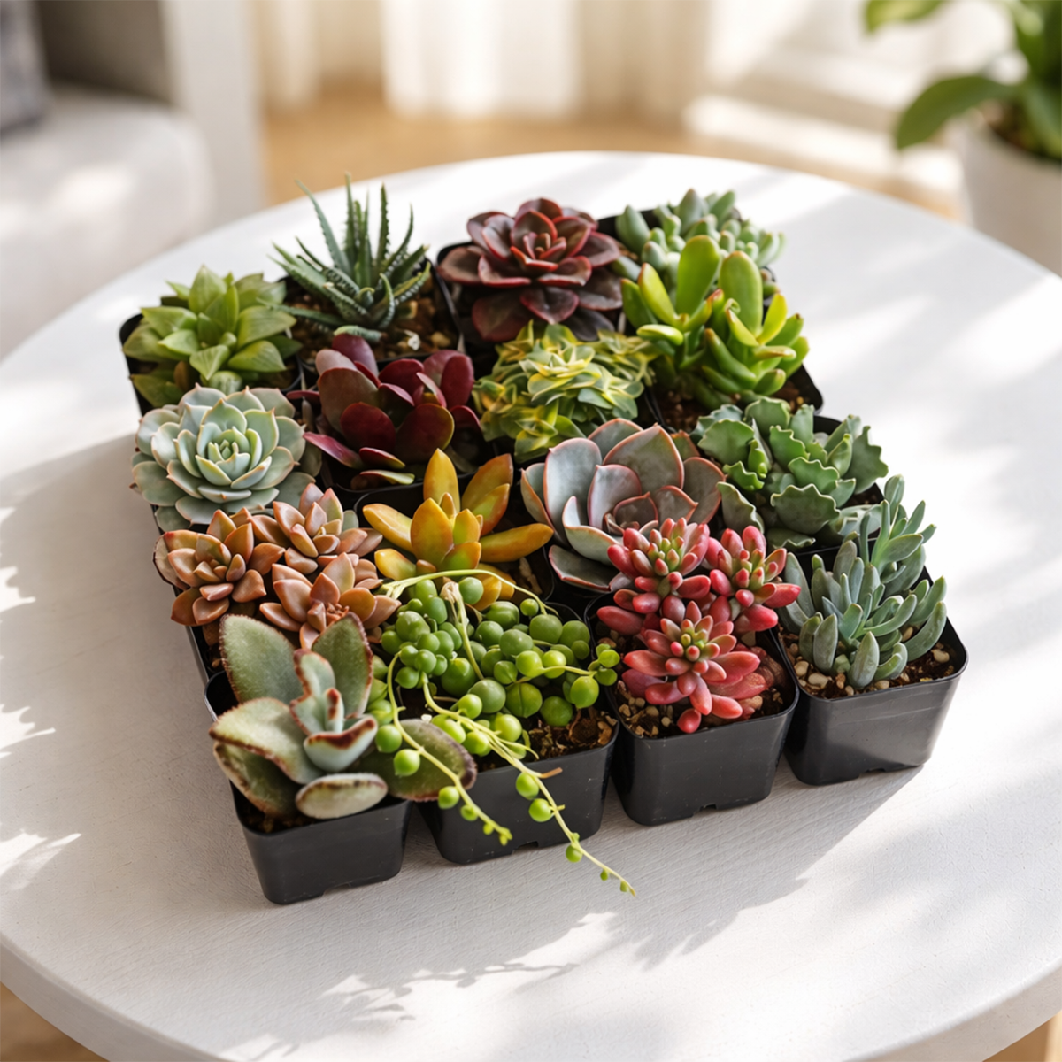 Succulent Gift Box for sale, Live Plant Set, Succulent Sampler, Potted Succulents, Mini Houseplants, Rooted Succulents, unique succulent gift box for her or him, succulent sampler kit for indoor plant collection