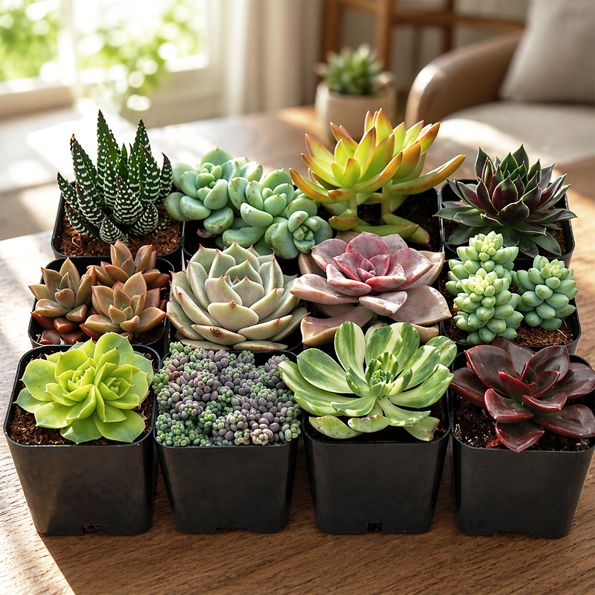 buy random succulents assortment live plants online, diverse succulent assortment randomly packed, random pick succulents collection rare and common mix, random succulent plants for home decor aesthetic setup, birthday gift live succulents surprise pack