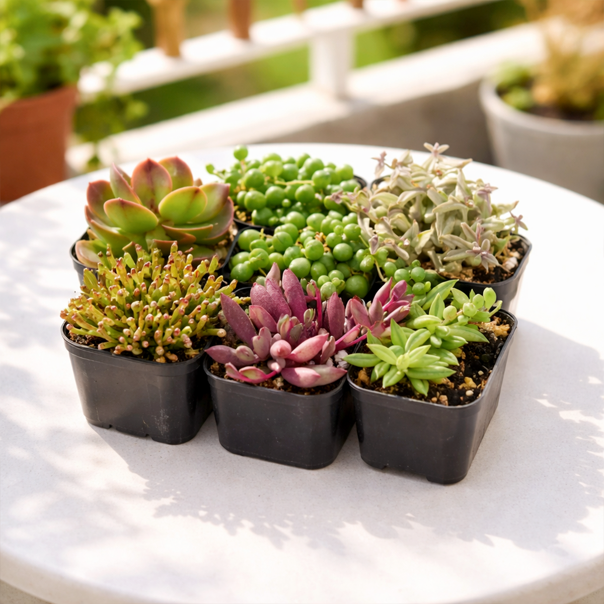 Trailing &amp; Strings Succulent Pack for sale, Rare Succulents, String of Dolphins, String of Bananas, Vertical Garden Plants, Indoor Hanging Vines, 2 inch Potted Plants, cascading succulent plants for aesthetic home styling, hanging string succulents for bright indoor spaces