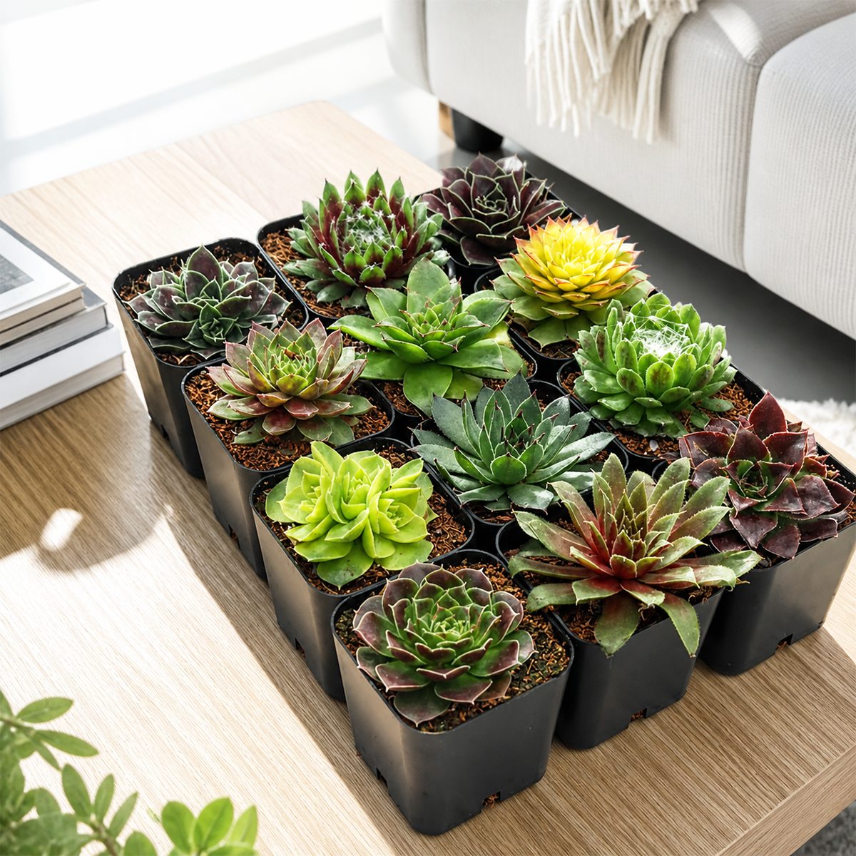 buy sempervivum succulents pack outdoor hardy plants, sempervivum starter kit for outdoor rock garden, drought tolerant sempervivum plants outdoor landscaping, outdoor succulent pack for low maintenance garden