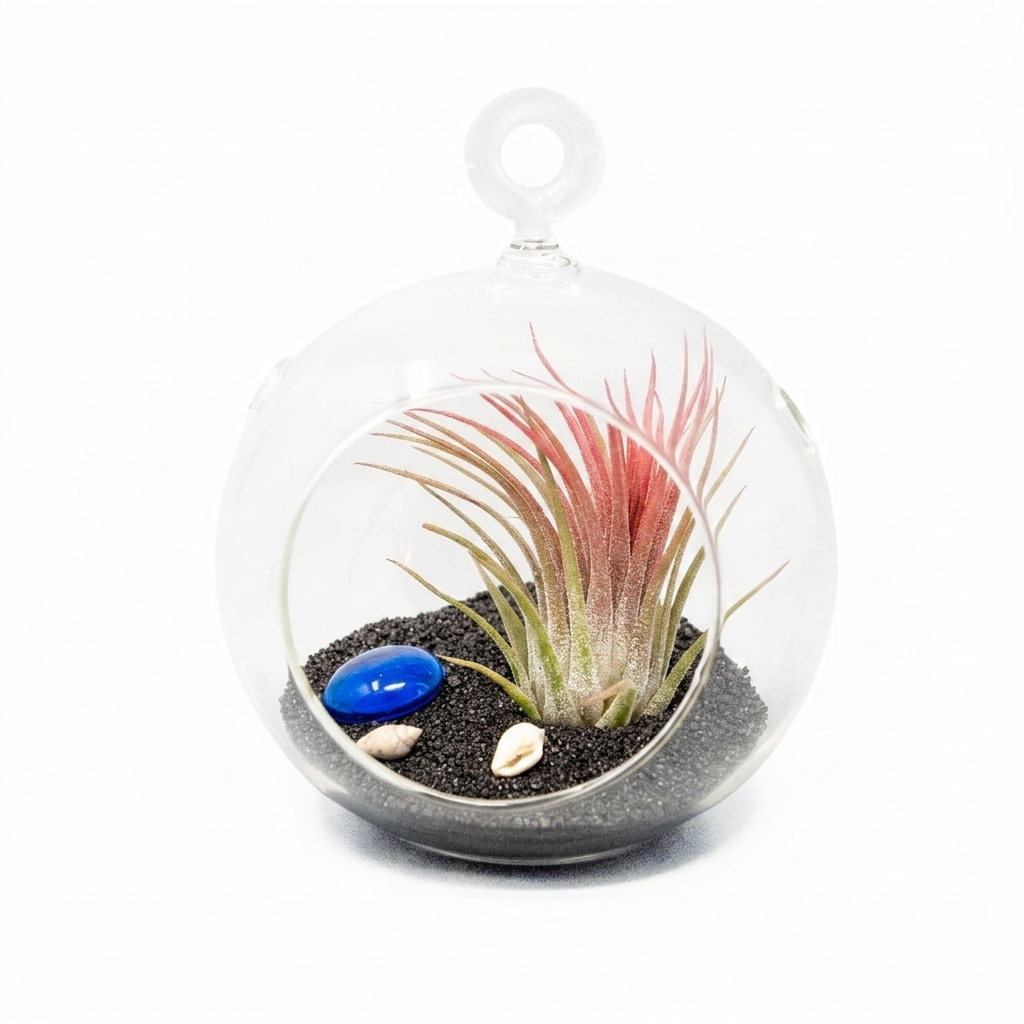 hanging air plant kit Air Plant Black Beach Terrarium Kit