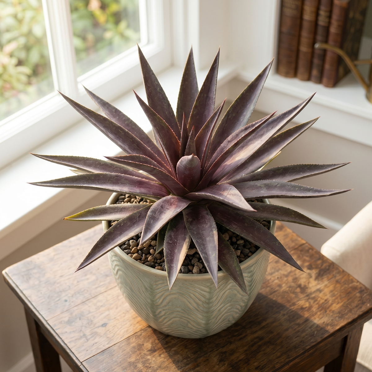 Mangave 'Blazing Saddles' 1.5 inch plug for sale, Mangave Blazing Saddles rare agave hybrid with green leaves and burgundy speckles, Mangave Blazing Saddles drought tolerant low maintenance succulent for indoor outdoor use