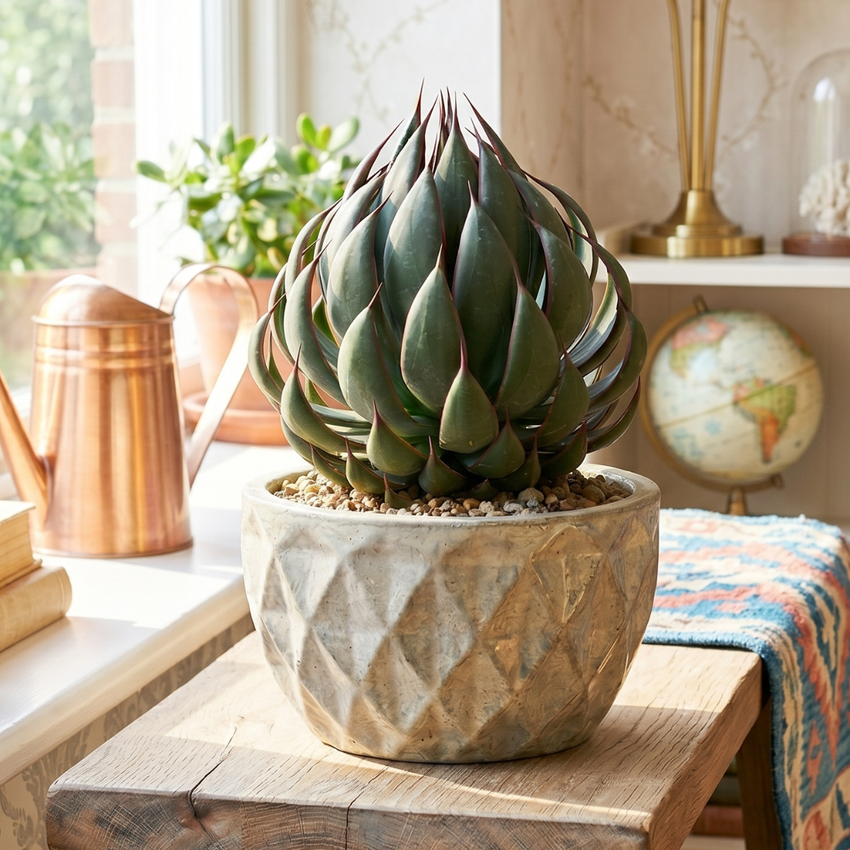 1.5 inch Mangave 'Praying Hands' plug for sale, Mangave Praying Hands small potted succulent plant for desk office decor, Mangave Praying Hands plant care low maintenance drought tolerant succulent, Mangave Praying Hands rare agave hybrid with narrow vertical foliage modern succulent