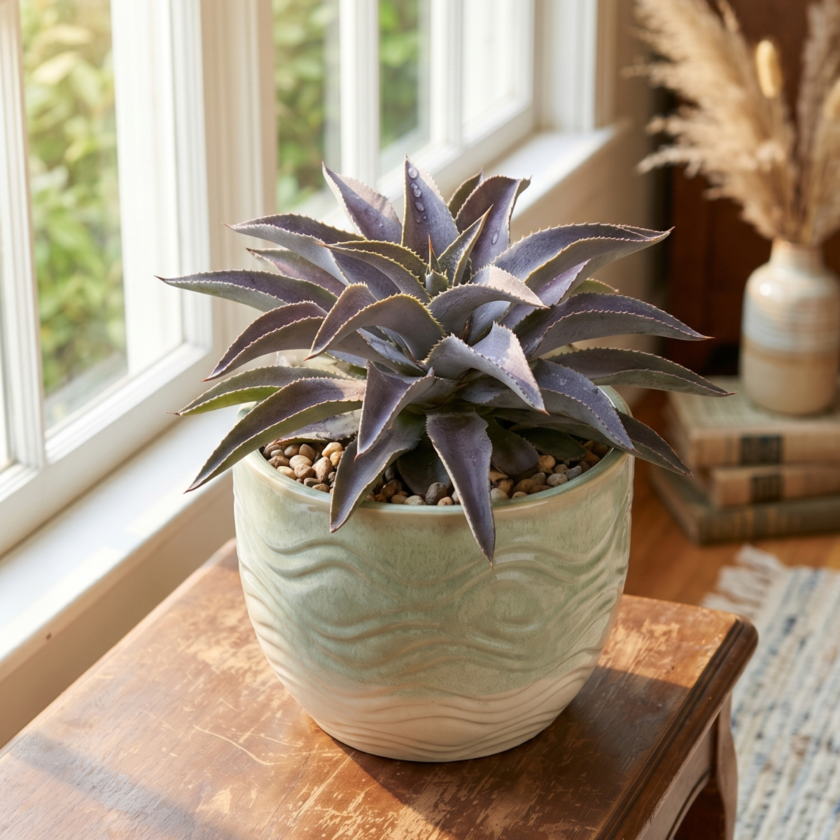 Mangave 'Purple People Eater' 1.5 inch plug for sale, Mangave Purple People Eater unique housewarming birthday gift plant idea, Mangave Purple People Eater low maintenance succulent with striking leaf coloration