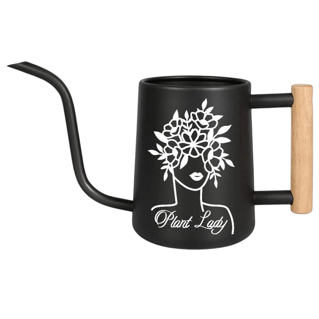 pink metal watering can - plant lady for sale, soft pink powder-coated finish with charming aesthetic, compact handheld size, smooth curved edges and comfortable grip, ideal for small potted plants and indoor garden displays, delightful gift for plant-loving friends