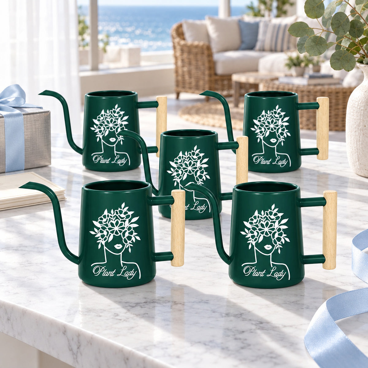 buy Pack of Metal Watering Can - Plant Lady 20-pack black online, commercial quantity of dark metal cans, weather-resistant coating, balanced handle position, great for small houseplants, beautiful housewarming gift