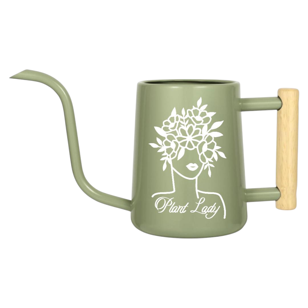 orange metal watering can - plant lady for sale, vivid orange powder-coated steel frame, balanced weight design for comfortable handling, 2.3-liter capacity with smooth pouring mechanism, great for active daily plant care across homes and gardens, special gift for enthusiastic plant collectors