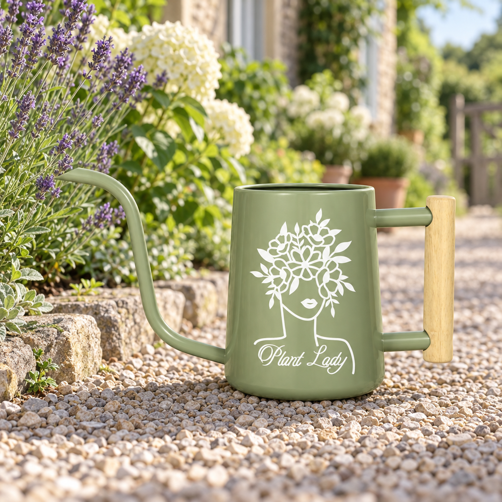 buy metal watering can - plant lady black online, robust black galvanized steel with industrial styling, extended spout with rose head for gentle distribution, 3.5-liter capacity perfect for comprehensive plant collections, ideal for serious plant ladies with multiple growing areas, treasured gift for dedicated gardeners